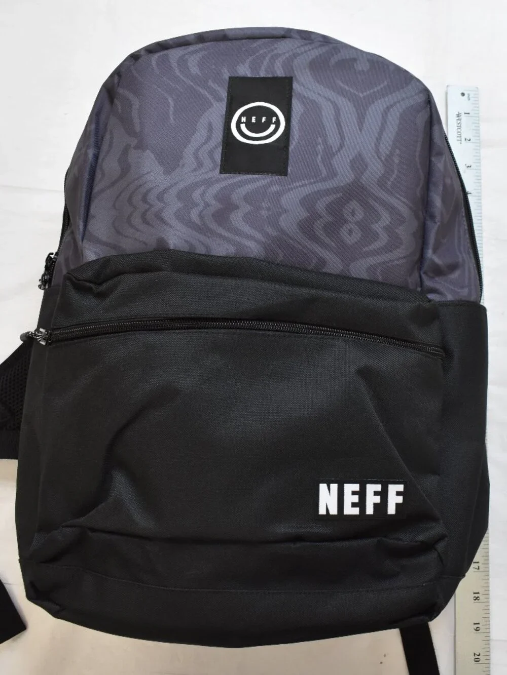 Neff Daily Adult School Black & Gray Backpack With Padded Laptop Sleeve New